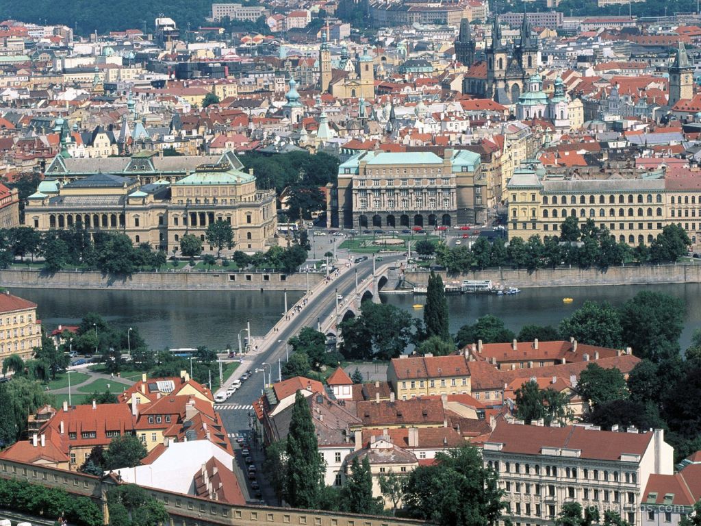 Manesu Bridge Over the Vltava River, Prague, Czech Republic
